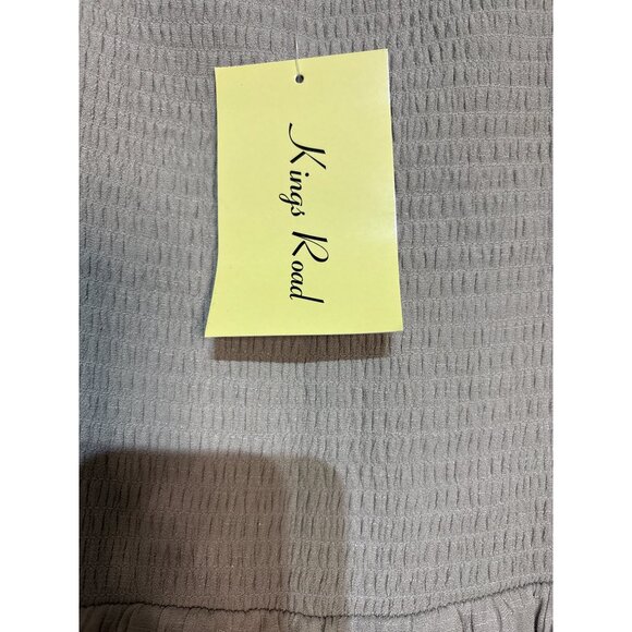 Kings Road Womens Beige Tiered Maxi Dress W/Square Neck & Puff Sleeves L - Picture 4 of 7